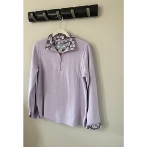 Orvis, ribbed purple pullover cotton/polyester sweater. Size large